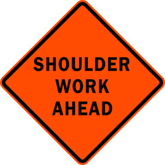 shoulder work ahead - road work sign