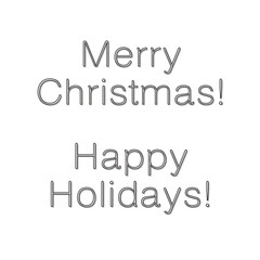 Merry ChristmasとHappy Holidaysの黒色のシンプルな文字セット