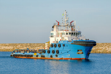 cargo ship in port