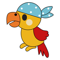 parrot pirate, Filled Clipart