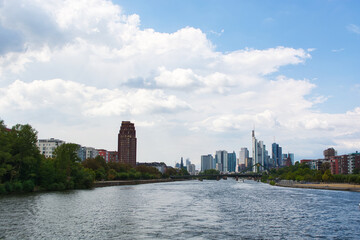 View of Frankfurt am Main skyline in the daylight, Germany