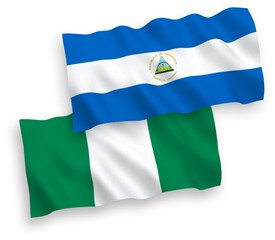 Flags of Nicaragua and Nigeria on a white background