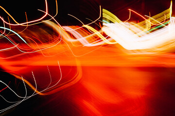 Abstract background with colorful stripes of neon light
