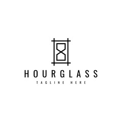 Minimalist hourglass logo design