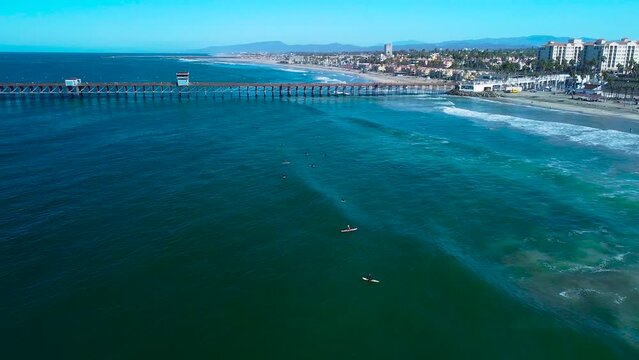 Oceanside Drone, Pier, Fly By. Long Shot