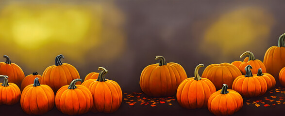 Naklejka na ściany i meble Artistic concept painting of a pumpkins vegetables , background illustration.