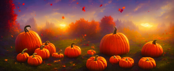Artistic concept painting of a pumpkins vegetables , background illustration.