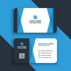 Double-sided creative business card template Creative and clean corporate business card template Vector illustration Stationery design .