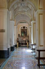 Fototapeta na wymiar Praiano - Navata sinistra della Chiesa di San Gennaro