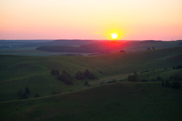 Sunset over the hills