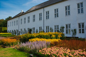 Grasten Slot - Gravenstein Castle in Denmark on a bright summer day - the summer residence of the...