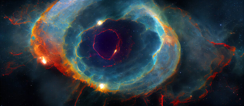 Fototapeta Mood wallpaper deep space, the cosmic telescope discovery of a galaxy, Generative AI 