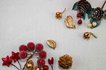 背景素材　クリスマスのデコレーショングッズ