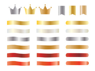 リボンセット　金・銀・白・赤・銅