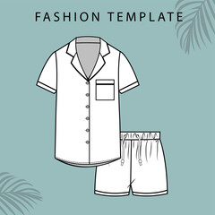 pajamas illustration. women Pajamas Cad