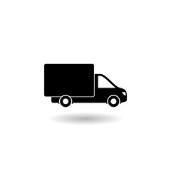 Small truck icon logo with shadow
