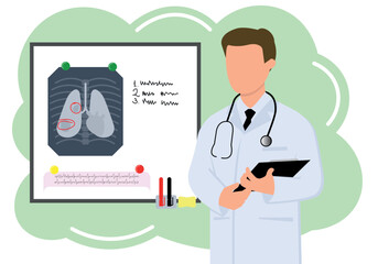 the doctor diagnosed the fluorogram medical in illustration
