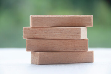 Wooden blocks with customizable space for text or ideas. Copy space