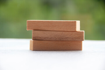 Wooden blocks with customizable space for text or ideas. Copy space