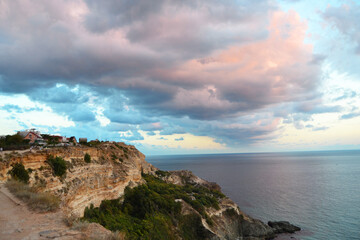 Beautiful storm clouds over the Black Sea in Sevastopol