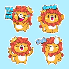 Fotobehang cute little Lion cartoon vector illustration © soulgie