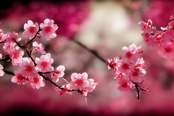 Realistic Sakura cherry, AI render.
