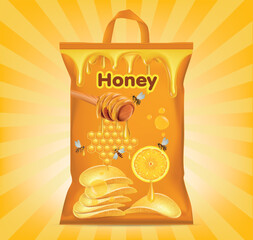 Packaging design for potato chips coated with real honey