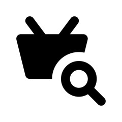 Search Basket Flat Vector Icon