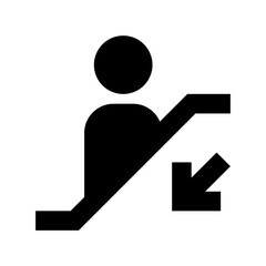 Downstairs Flat Vector Icon