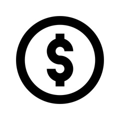 Dollar Coin Flat Vector Icon