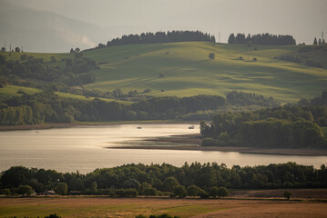 Fototapeta premium landscape with lake and mountains