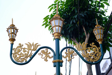 Fototapeta na wymiar Vintage Indonesian heritage street lamp