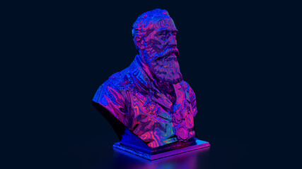 3d render bust of a man with a beard