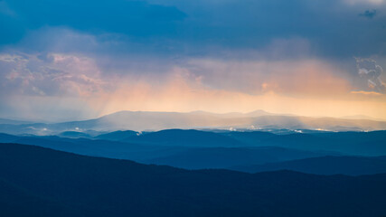 Fototapeta na wymiar mountains in the contrasting morning light