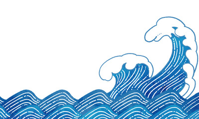大波のフレーム背景素材