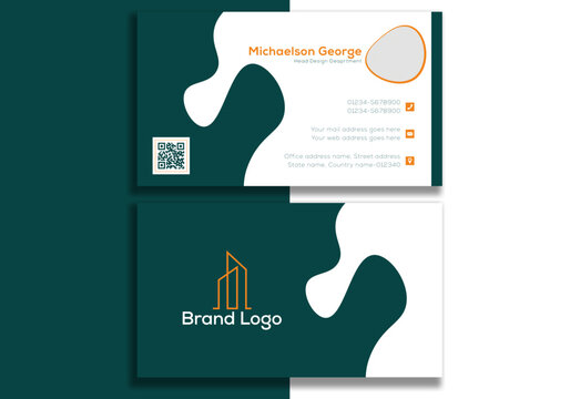 Yellow light dark purple navy blue white abstract business card design template corporate company id business branding card
