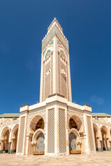 View at the Minaret of Hasan II. mosque in Casablnca, Morocco