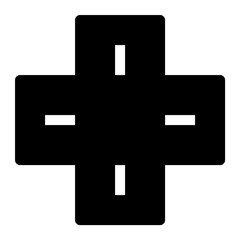 Road Intersection Vector Icon 