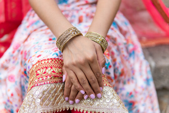 Woman Wearing Traditional Culture Bracelets