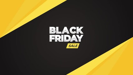 Black Friday Sales Promotion banner animated on black background