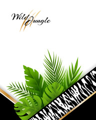 Tropical jungle background with tiger pattern