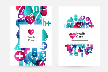 Health care design collection. Medical vector illustration.