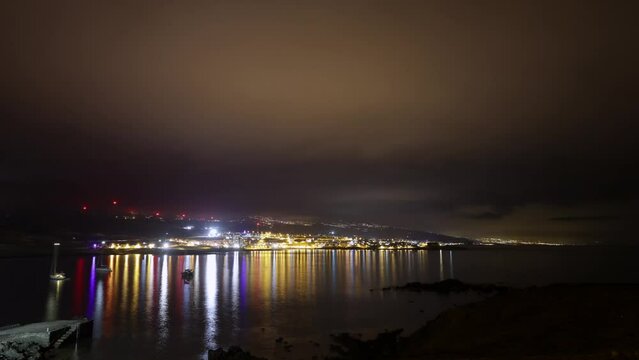 Timelapse Noche en la bah&iacute;a