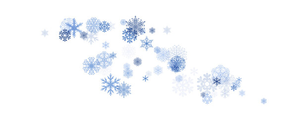 Winter decoration element from flying snowflakes.