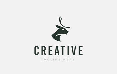 Deer Head Logo Design Template