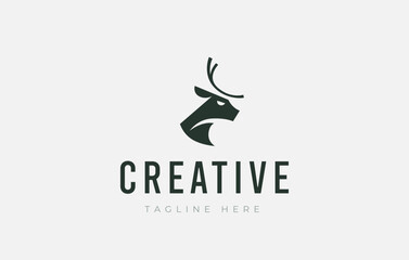 Obraz premium Deer Head Logo Design Template