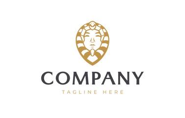 Mummy Sarcophagus Logo Design Template