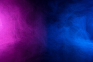 Smoke in neon light abstract background