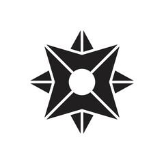 Wind rose icon design. Wind Rose Compass Navigation Icon. isolated on white background. Vector Illustration