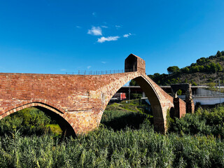 Ponte del Diable on the Llobregat river in the city of Martorell in the province of Barcelona